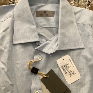 NWT Men’s Canali Button Down Dress Shirt Blue